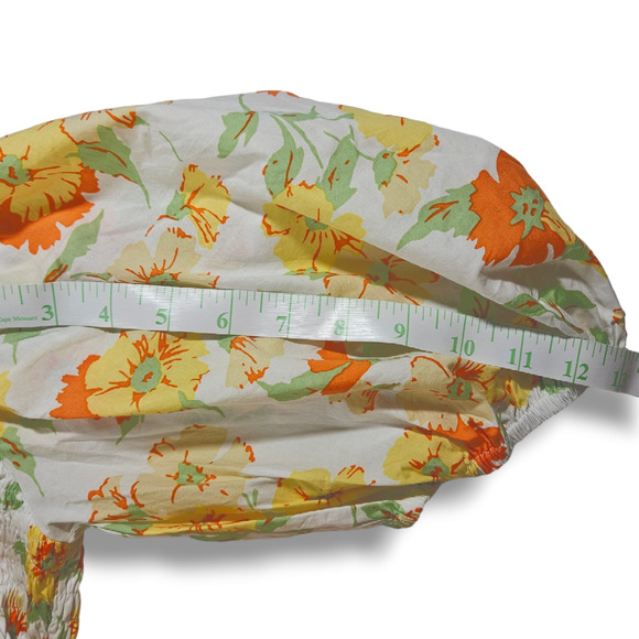 NWT Faithfull the Brand Loucetta Floral Print Midi Dress Sz. 12 White Yellow - Picture 13 of 15